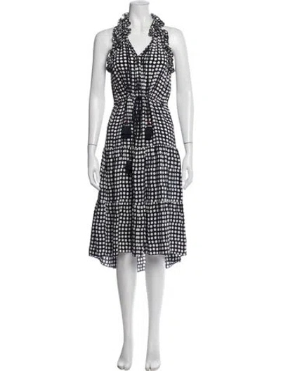 Pre-owned Figue Silk Midi Length Dress In Blue