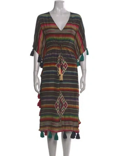 Pre-owned Figue Silk Midi Length Dress In Gray