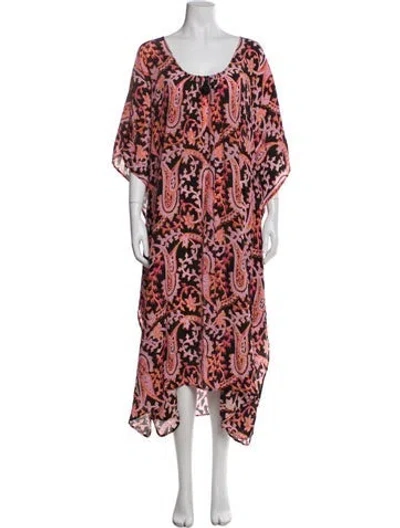 Pre-owned Figue Silk Midi Length Dress In Pink