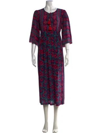 Pre-owned Figue Silk Midi Length Dress In Pink