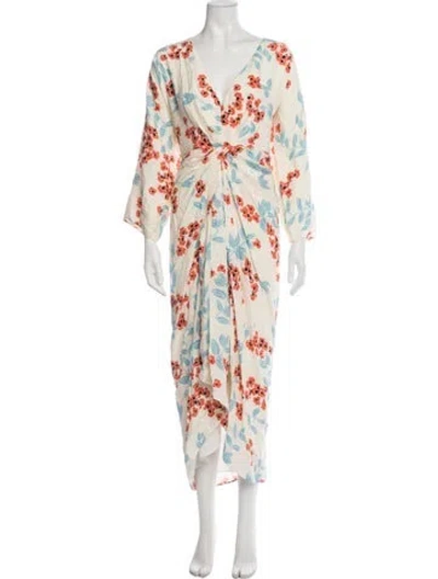 Pre-owned Figue Silk Midi Length Dress W/ Tags In Multicolor