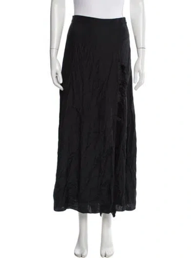 Pre-owned Figue Silk Midi Length Skirt In Black