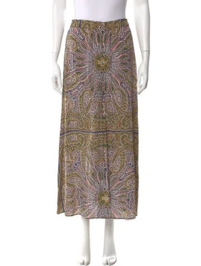 Pre-owned Figue Silk Midi Length Skirt In Multi