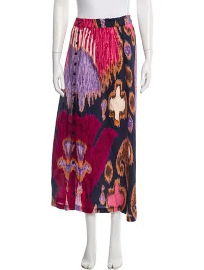 Pre-owned Figue Silk Midi Length Skirt In Multi