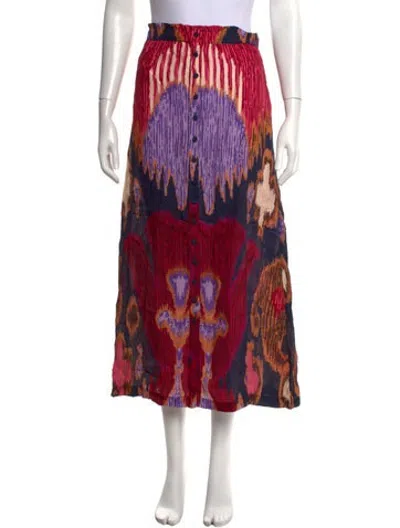 Pre-owned Figue Silk Midi Length Skirt In Multicolor