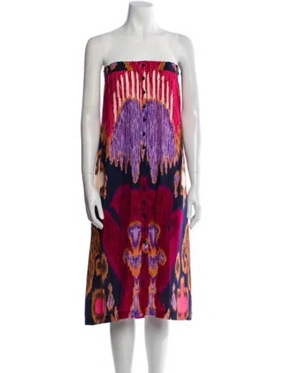 Pre-owned Figue Silk Midi Length Skirt W/ Tags In Multi