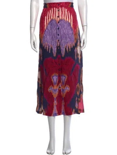 Pre-owned Figue Silk Midi Length Skirt W/ Tags In Multicolor