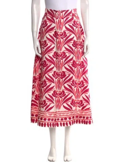 Pre-owned Figue Silk Midi Length Skirt W/ Tags In Pink