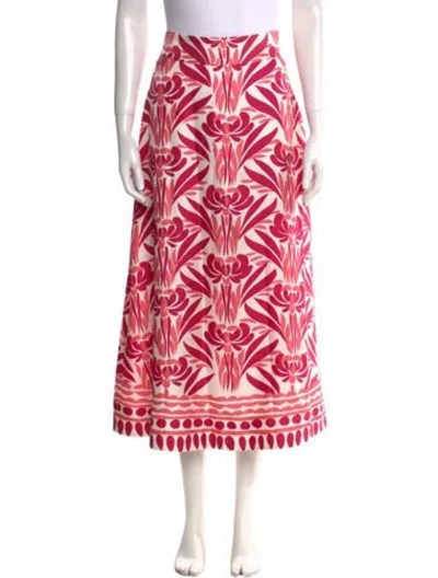 Pre-owned Figue Silk Midi Length Skirt W/ Tags In Pink