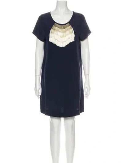 Pre-owned Figue Silk Mini Dress In Blue