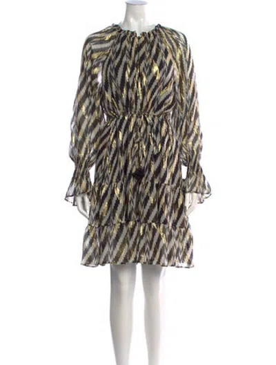Pre-owned Figue Silk Mini Dress In Gold/metallic