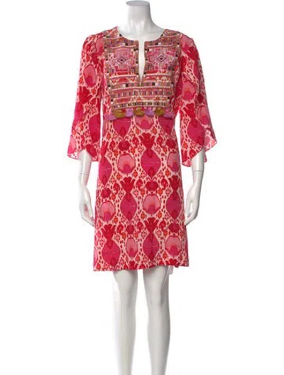 Pre-owned Figue Silk Mini Dress In Pink