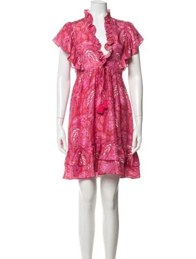 Pre-owned Figue Silk Mini Dress In Red