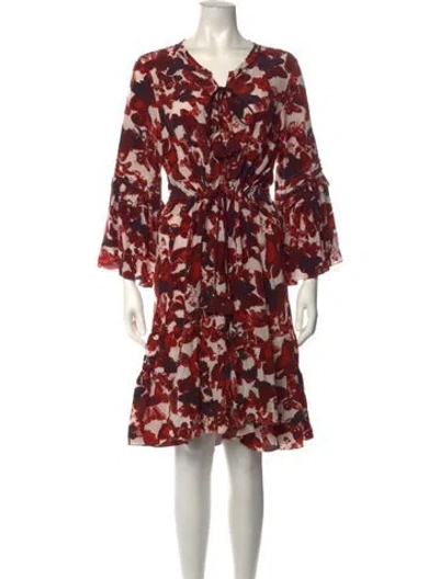 Pre-owned Figue Silk Mini Dress In Red