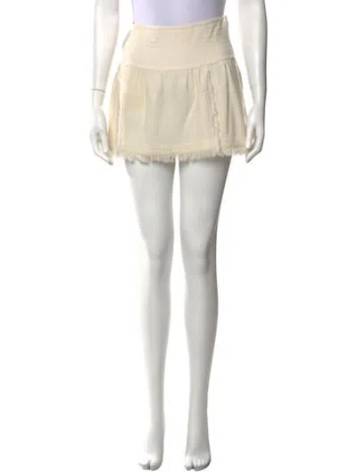 Pre-owned Figue Silk Mini Skirt In Neutrals