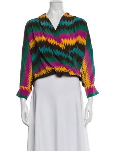 Pre-owned Figue Silk Patterned Blouse In Multi