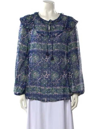 Pre-owned Figue Silk Printed Blouse