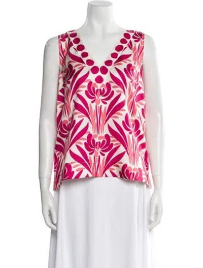 Pre-owned Figue Silk Printed Blouse In Pink