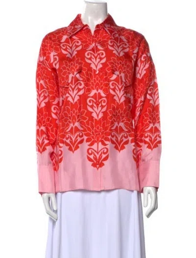 Pre-owned Figue Silk Printed Button-up Top W/ Tags In Multi