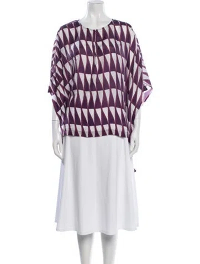 Pre-owned Figue Silk Printed Top In Multi