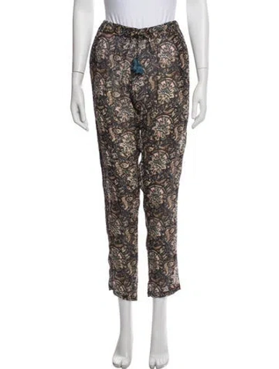 Pre-owned Figue Silk Skinny Leg Pants In Brown