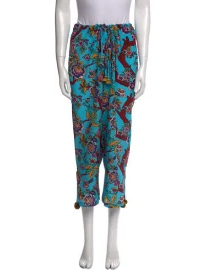 Pre-owned Figue Silk Straight Leg Pants In Blue