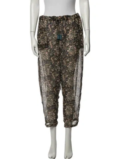 Pre-owned Figue Silk Straight Leg Pants In Brown