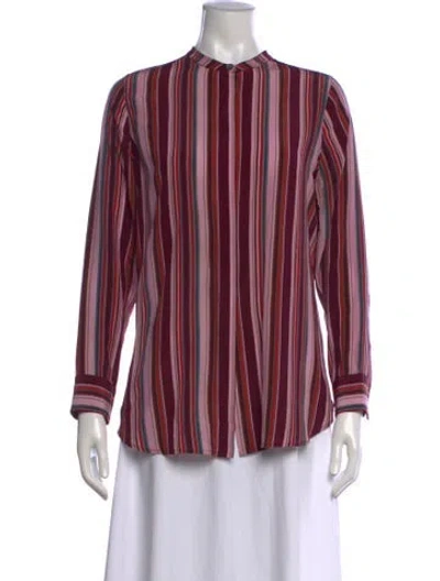 Pre-owned Figue Silk Striped Blouse In Pink
