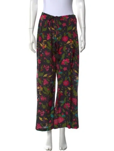 Pre-owned Figue Silk Wide Leg Pants In Black