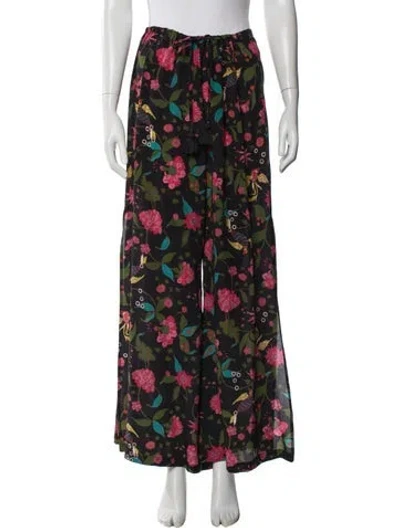 Pre-owned Figue Silk Wide Leg Pants In Black