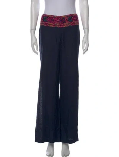 Pre-owned Figue Silk Wide Leg Pants In Blue