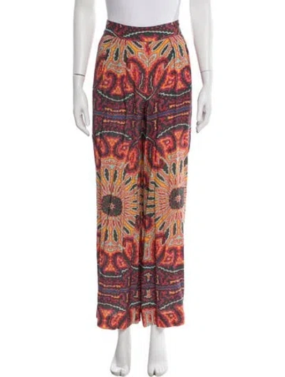 Pre-owned Figue Silk Wide Leg Pants In Multi