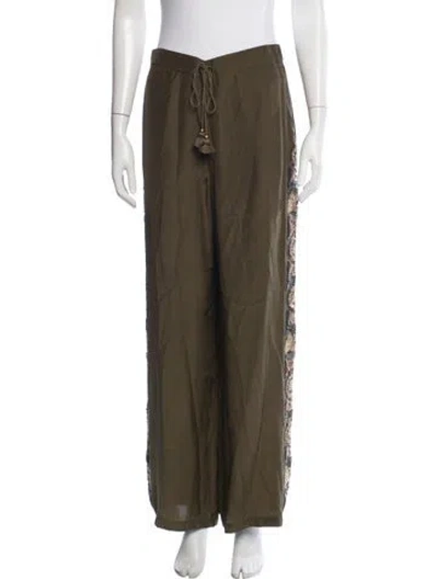 Pre-owned Figue Silk Wide Leg Pants W/ Tags In Green