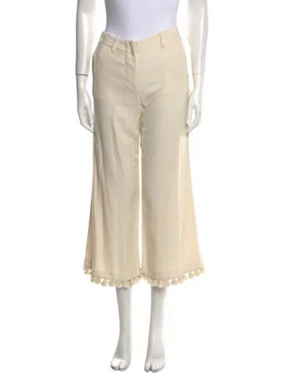 Pre-owned Figue Silk Wide Leg Pants In White
