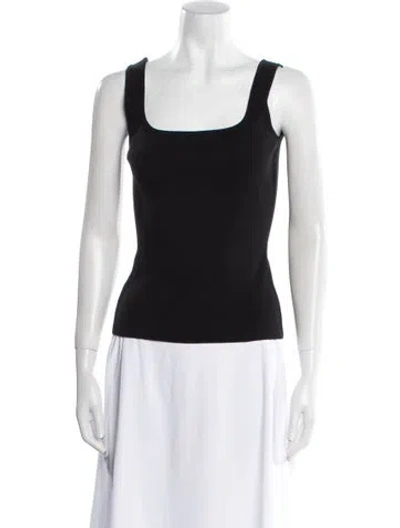 Pre-owned Figue Square Neckline Sleeveless Top In Black