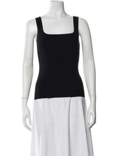 Pre-owned Figue Square Neckline Sleeveless Top In Black