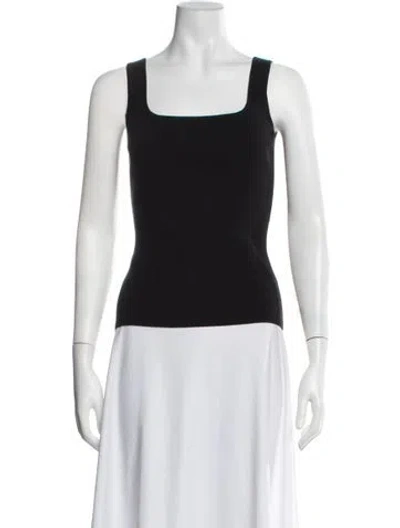 Pre-owned Figue Square Neckline Sleeveless Top In Black