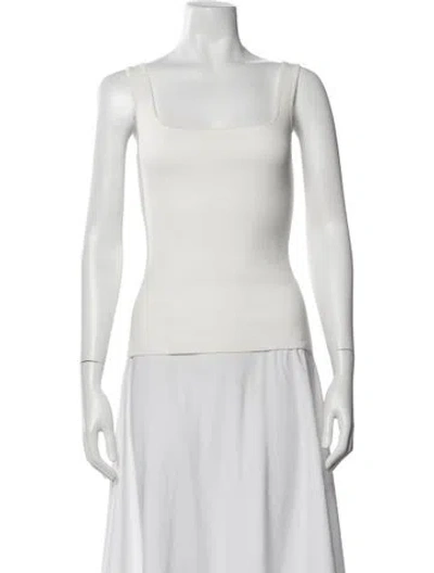 Pre-owned Figue Square Neckline Sleeveless Top In White