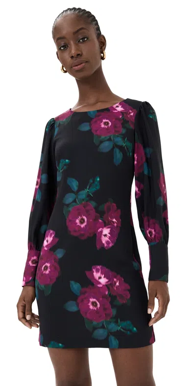Figue Stella Dress Floral Exposure Oynx Black