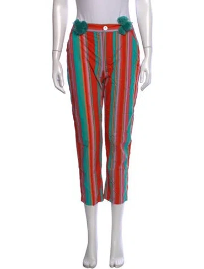 Pre-owned Figue Straight Leg Pants In Green/orange