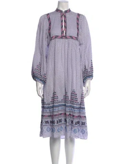 Pre-owned Figue Striped Knee-length Dress In Purple