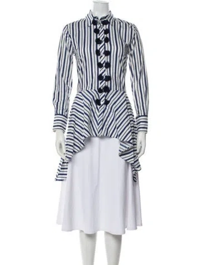 Pre-owned Figue Striped Long Sleeve Button-up Top In Multi