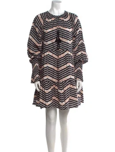 Pre-owned Figue Striped Mini Dress In Black