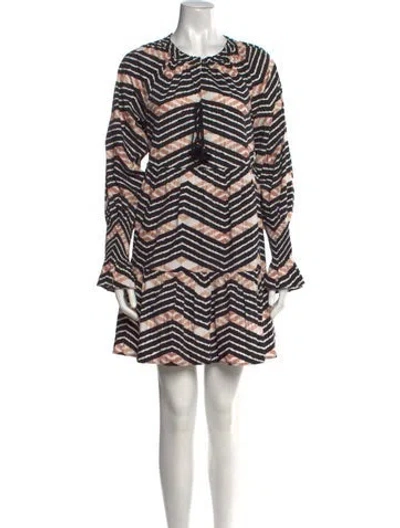 Pre-owned Figue Striped Mini Dress In Black