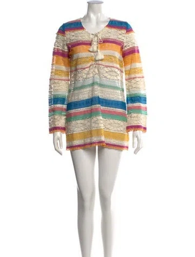 Pre-owned Figue Striped Mini Dress In Multicolor