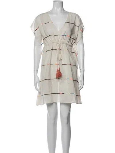 Pre-owned Figue Striped Mini Dress In Neutrals