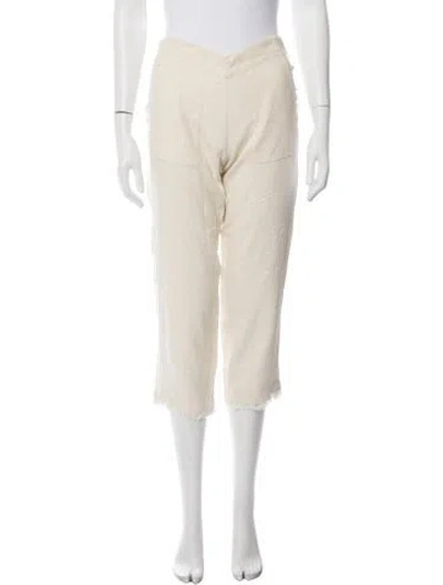 Pre-owned Figue Striped Straight Leg Pants In Neutrals