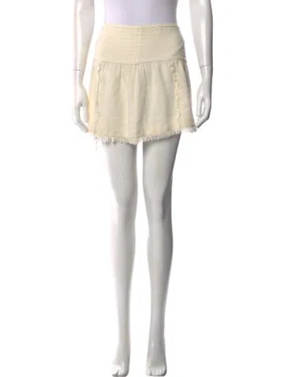 Pre-owned Figue Tassel Accents Mini Skirt In Neutrals