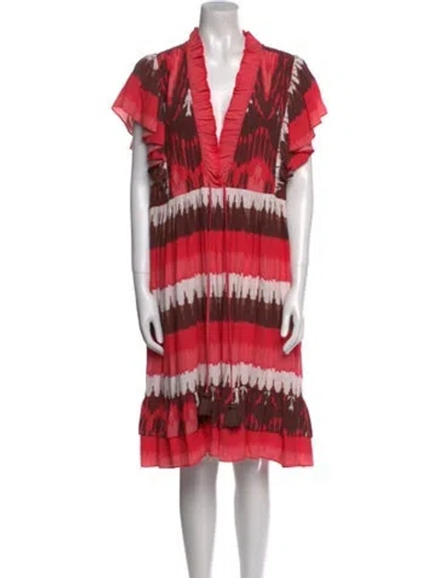 Pre-owned Figue Tie-dye Print Knee-length Dress In Pink
