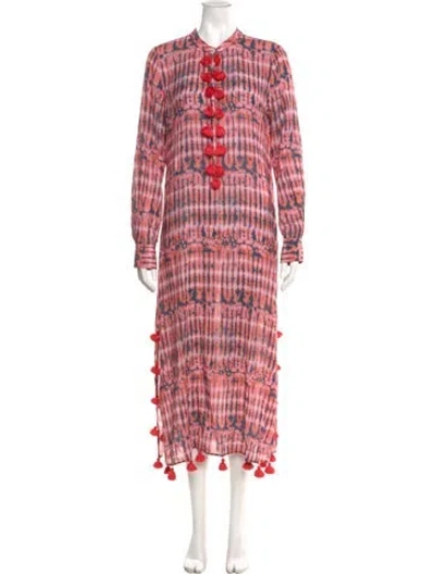 Pre-owned Figue Tie-dye Print Long Dress In Pink